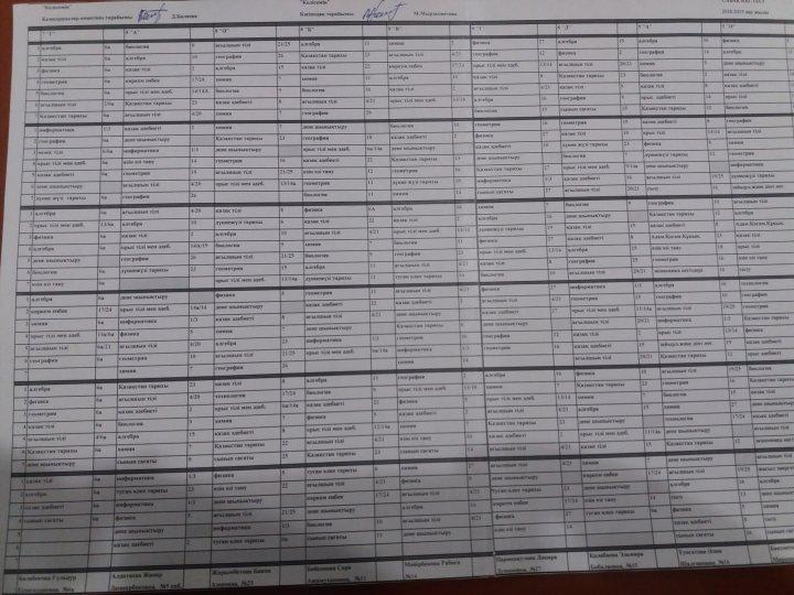 Сабақ кестесі