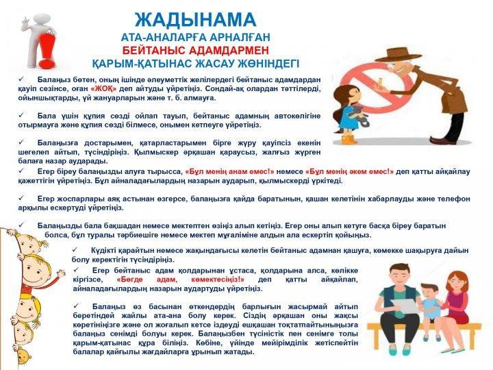 Бейтаныс адамдармен қарым-қатынас жөніндегі жаднама
