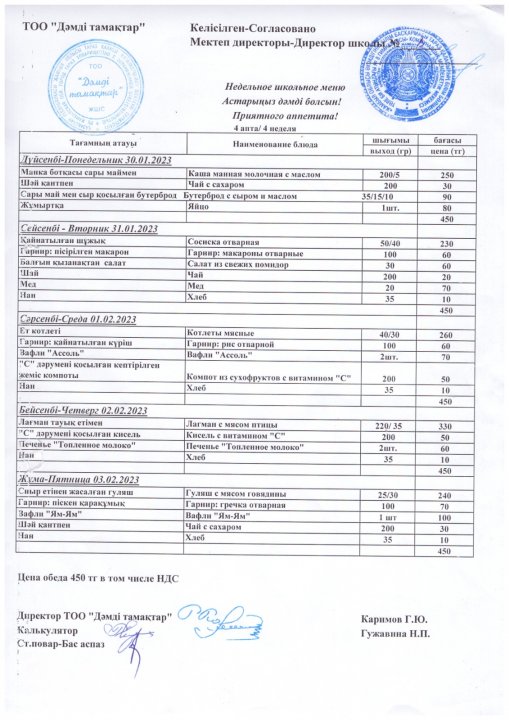 Ас мәзірі 30.01-03.02.2023